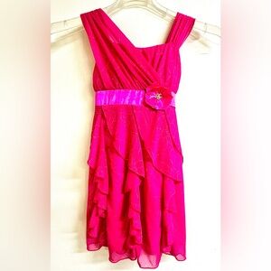 Iz Amy Byer Fuchsia Ruffled Kids Dress